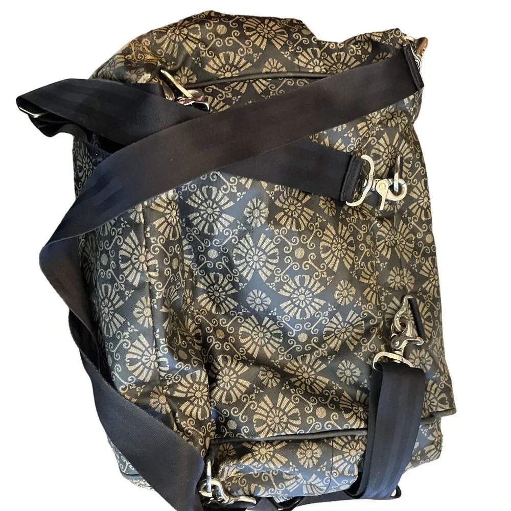 Petunia Pickle Bottom Brown Embroidered Backpack Crossbody Diaper Bag Baby